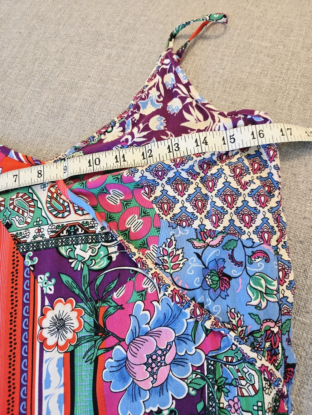 SFERA I S Viscose Patchwork Slip Dress I multicolour - Picture 10 of 11